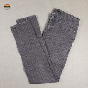 Prana Skinny Jeans Gray Herringbone Medium Wash Pockets Denim Women's Size 6